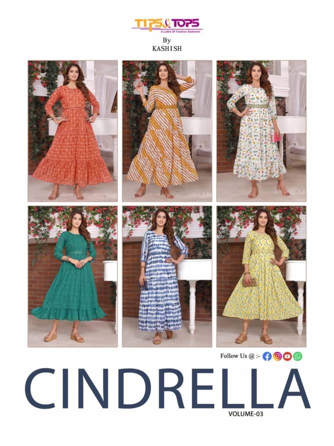 Tips And Tops Cindrella Vol 3 Georgette Anarkali Kurti Collection
